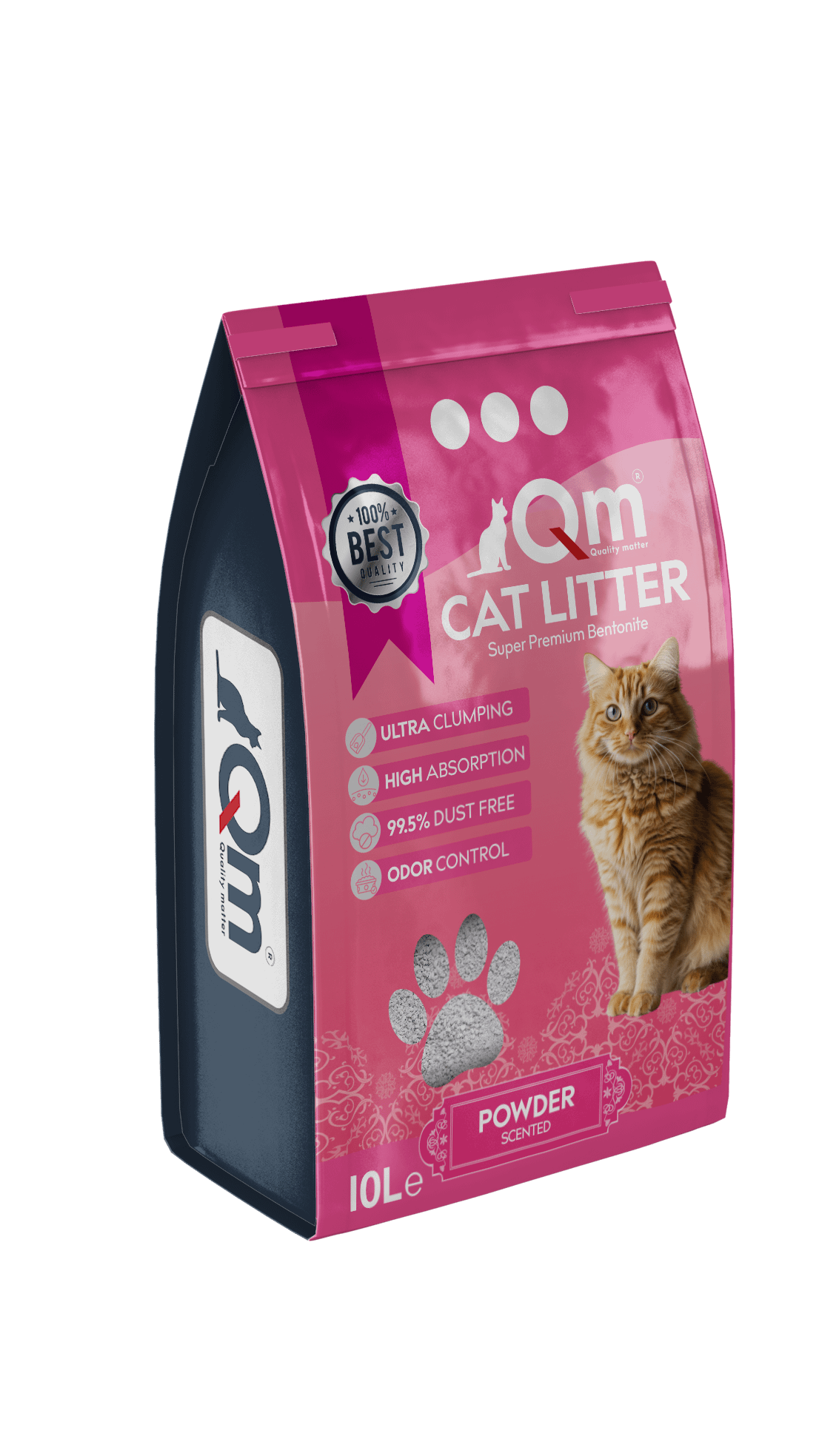 Qm Pudralı Süper Premium Bentonit Kedi Kumu - Görsel 2