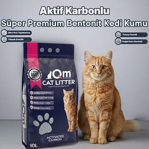 Qm Aktif Karbonlu Süper Premium Bentonit Kedi Kumu