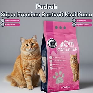 Qm Pudralı Süper Premium Bentonit Kedi Kumu